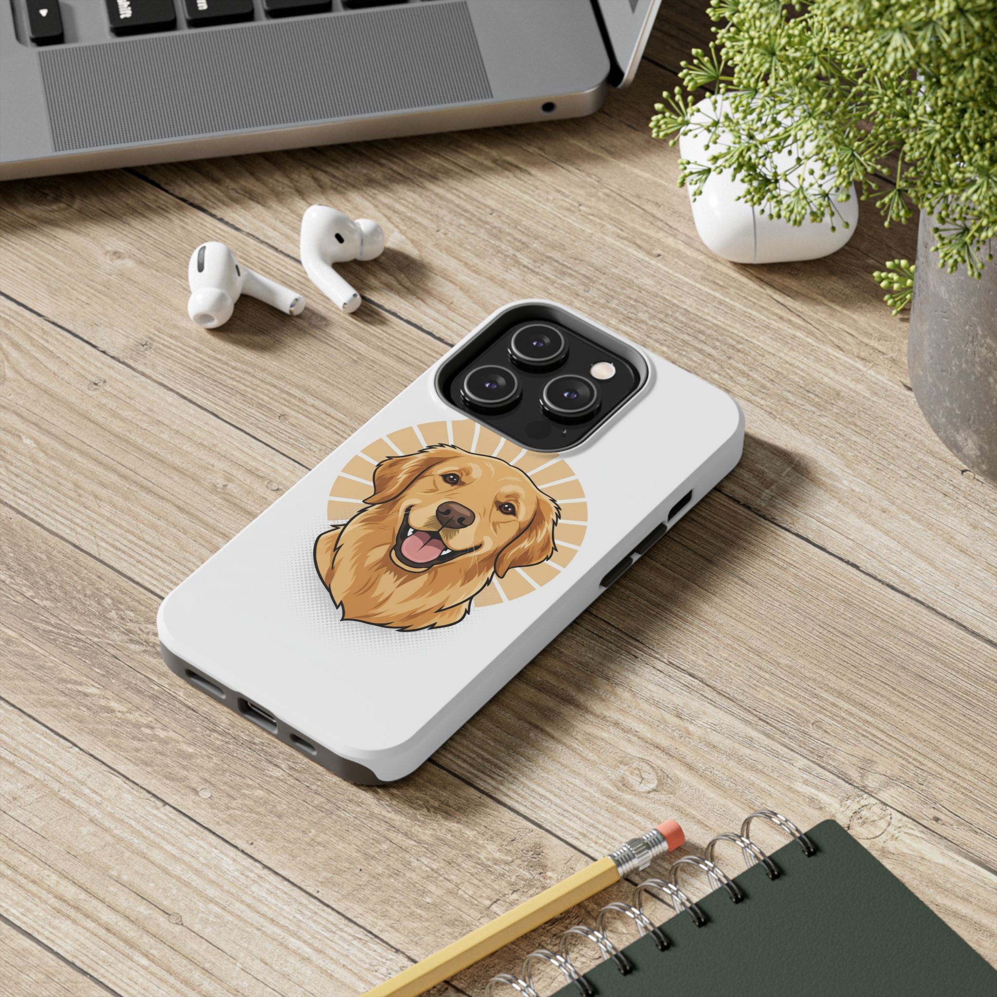 Golden Retriever Tough Phone Case — Cute Smiling Dog Protective Phone Cover