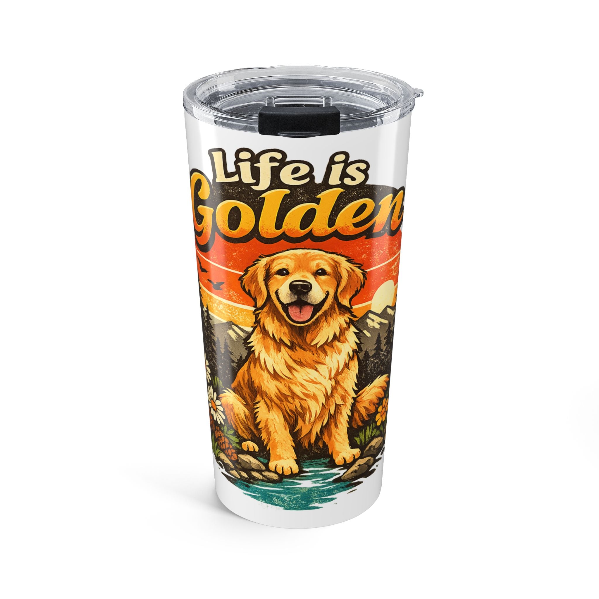Life Is Golden 20oz Tumbler – Golden Retriever Travel Mug
