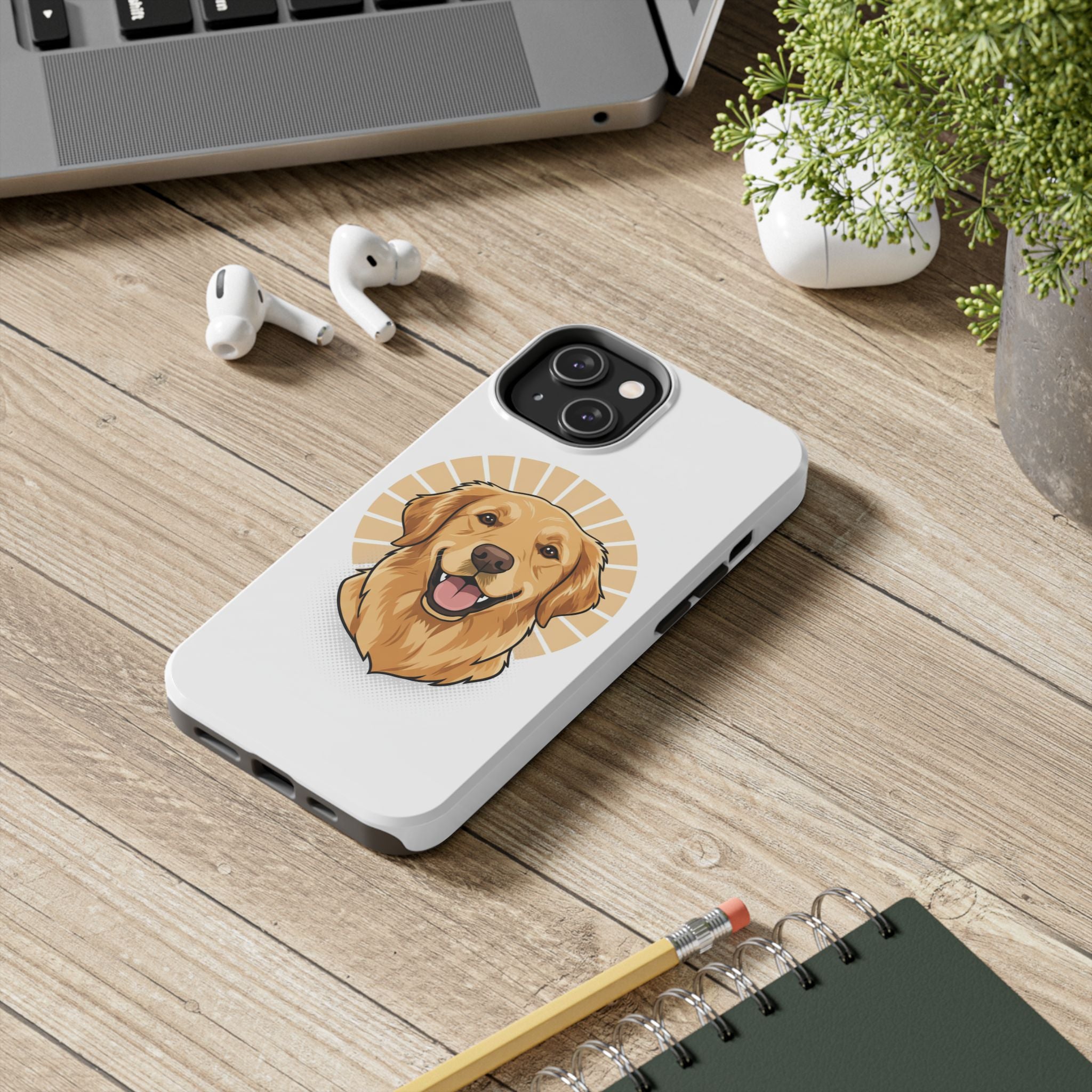 Golden Retriever Tough Phone Case — Cute Smiling Dog Protective Phone Cover