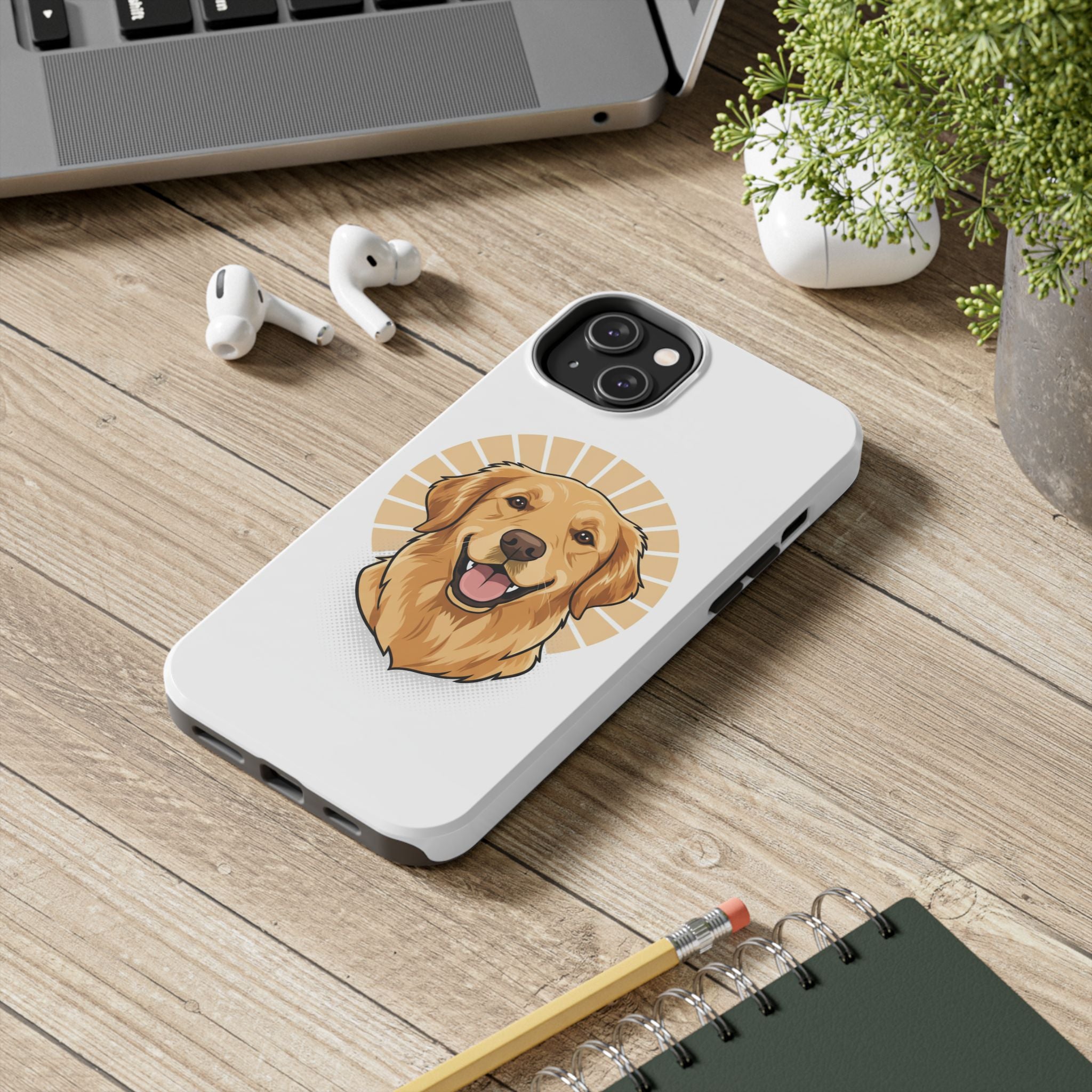 Golden Retriever Tough Phone Case — Cute Smiling Dog Protective Phone Cover