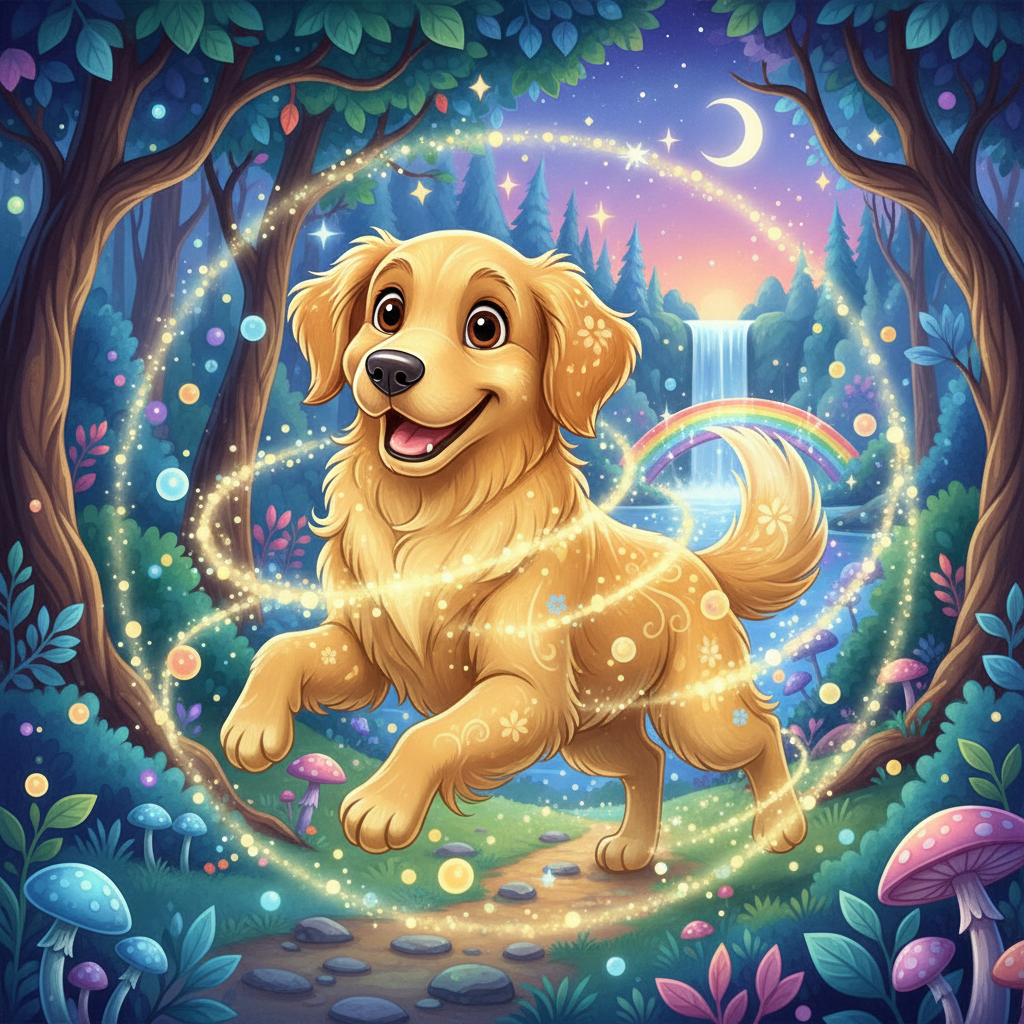 Disney-themed golden retriever